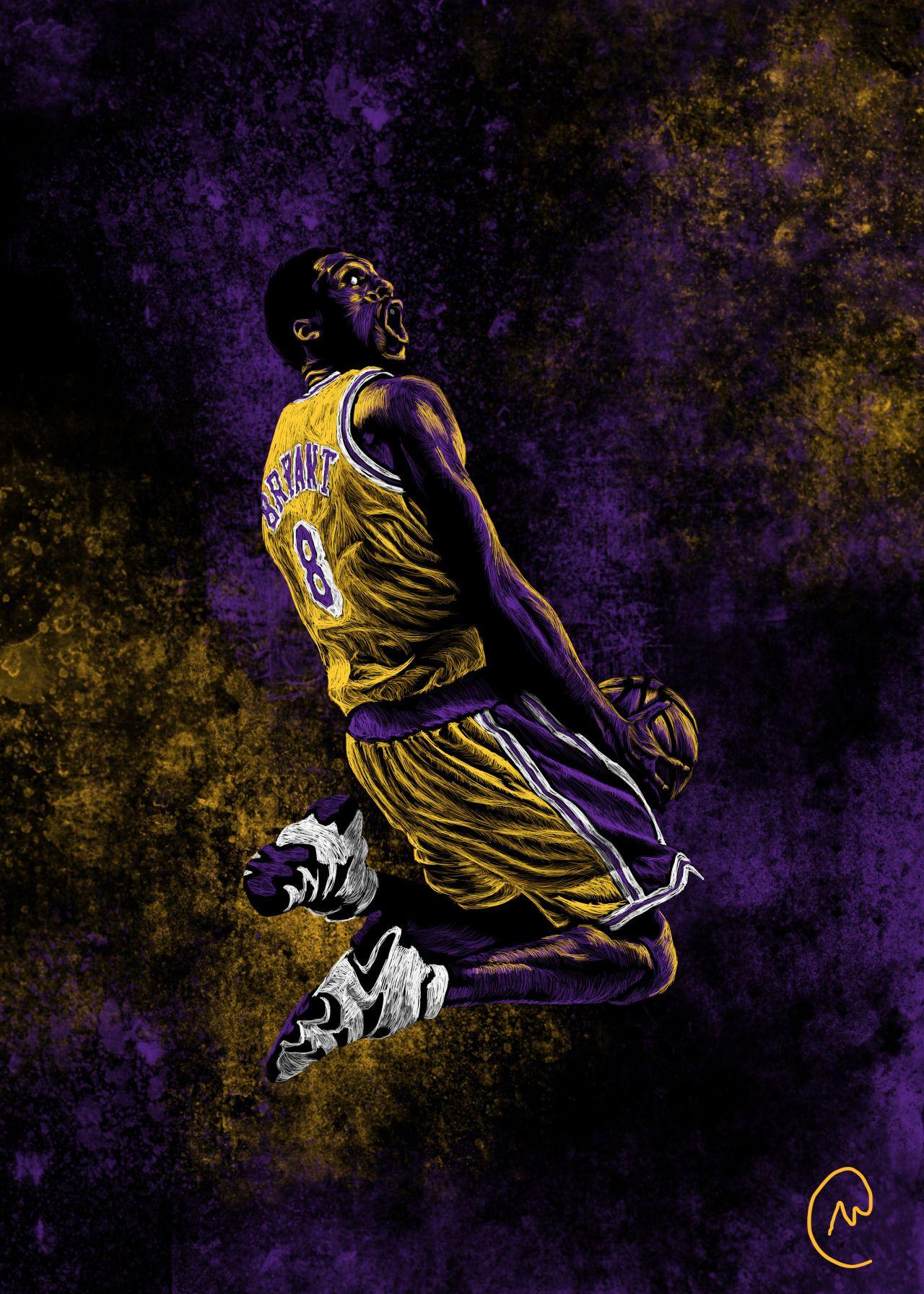 Kobe Bryant animated painting [ Engine], Kobe Bryant Art HD wallpaper
