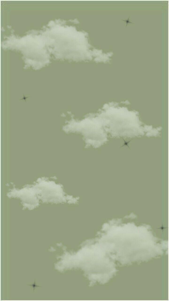 720x1280 Green Clouds Aesthetic Wallpaper. Estetika hijau mint, Foto abstrak, Estetika hijau