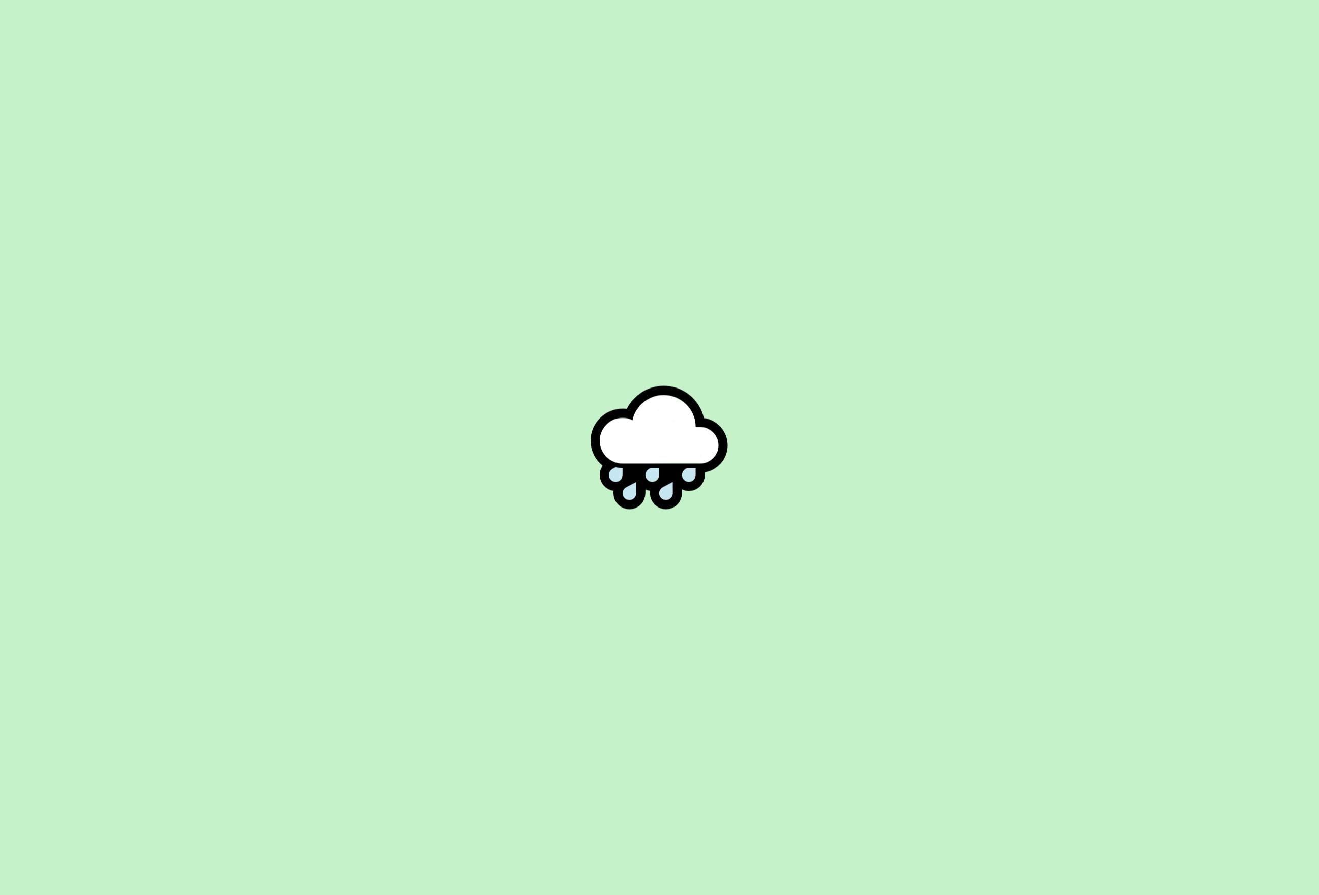 2593x1760 Cute Raining Cloud Wallpaper. Mint green wallpaper, Cloud wallpaper, Green wallpaper
