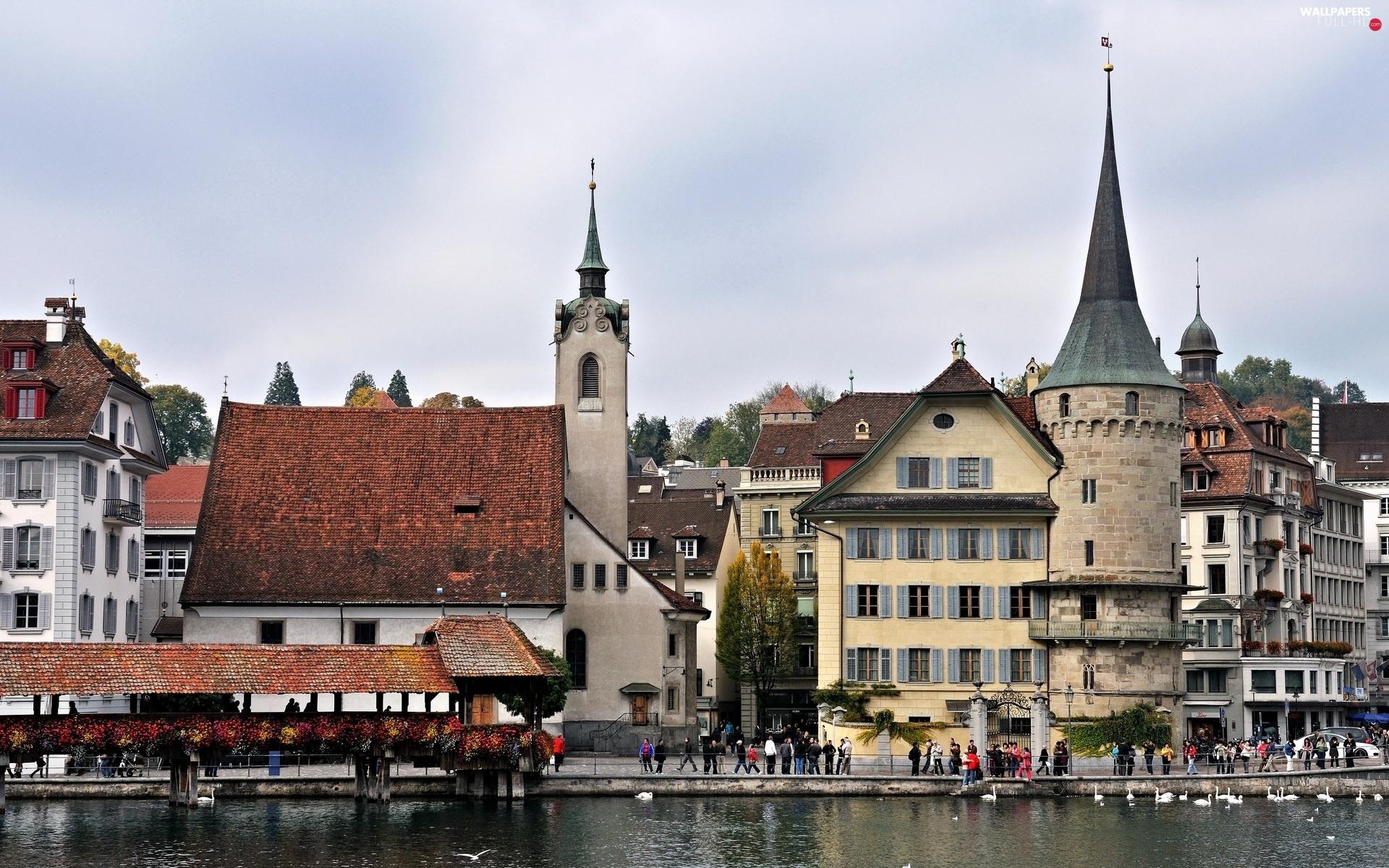 1920x1200 Lucerne, Switzerland, Town HD Wallpaper: 1920x1200