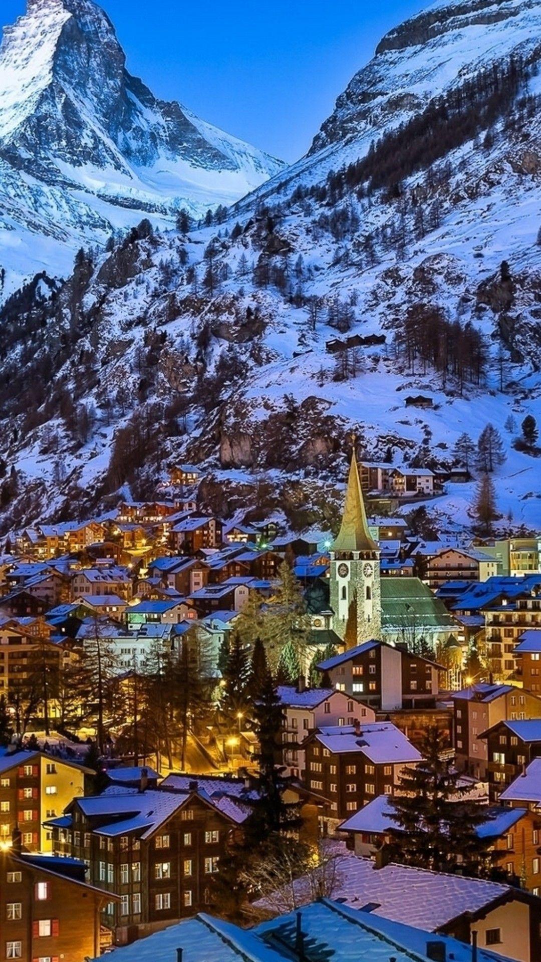 1080x1920 Wallpaper Download 1080x1920 Winter at Zermatt Valley, wallpaper download 1080x1920 winte. Switzerland wallpaper, Switzerland travel itinerary, Switzerland travel