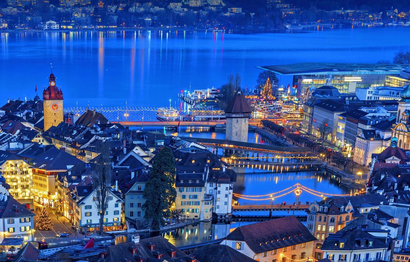 1332x850 Wallpaper Switzerland, Lucerne, Old town image for desktop, section город