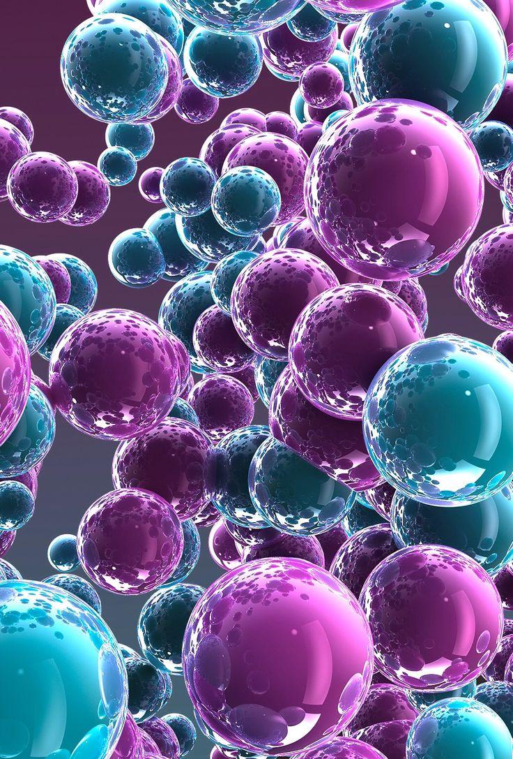 736x1087 TAP AND GET THE FREE APP! Abstract Purple Turquoise Bubbles Сomputer Graphics 3D HD iPhone 5 Wallpaper. Bubbles wallpaper, 3D wallpaper for mobile, Wallpaper