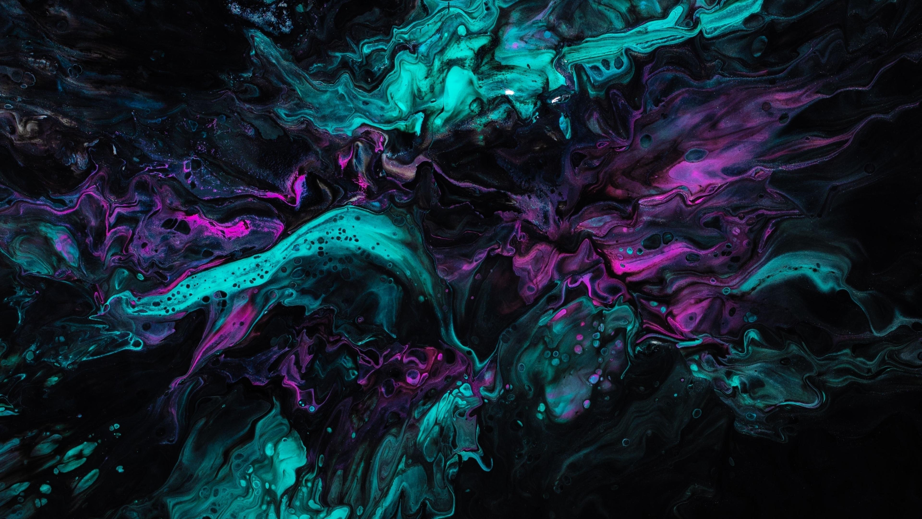 3840x2160 3D Purple Turquoise Wallpaper:3840x2160