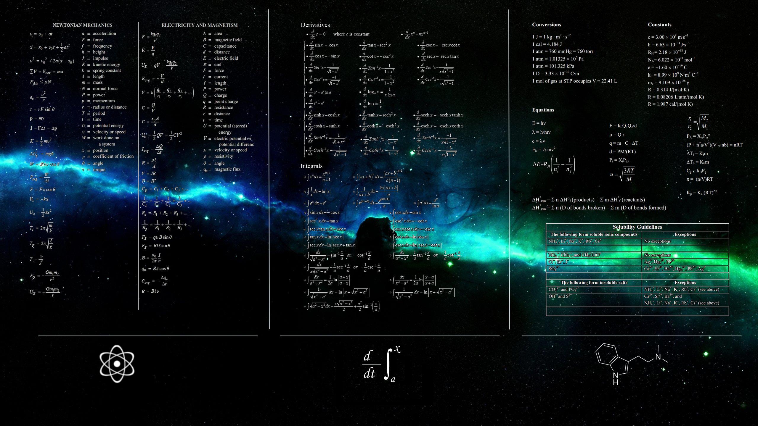 2560x1440 Free download physics electricity chemistry formula maths calculus HD Wallpaper [2560x1440] for your Desktop, Mobile & Tablet. Explore Math Wallpaper for Computer. Cool Math Wallpaper, Funny Math Wallpaper