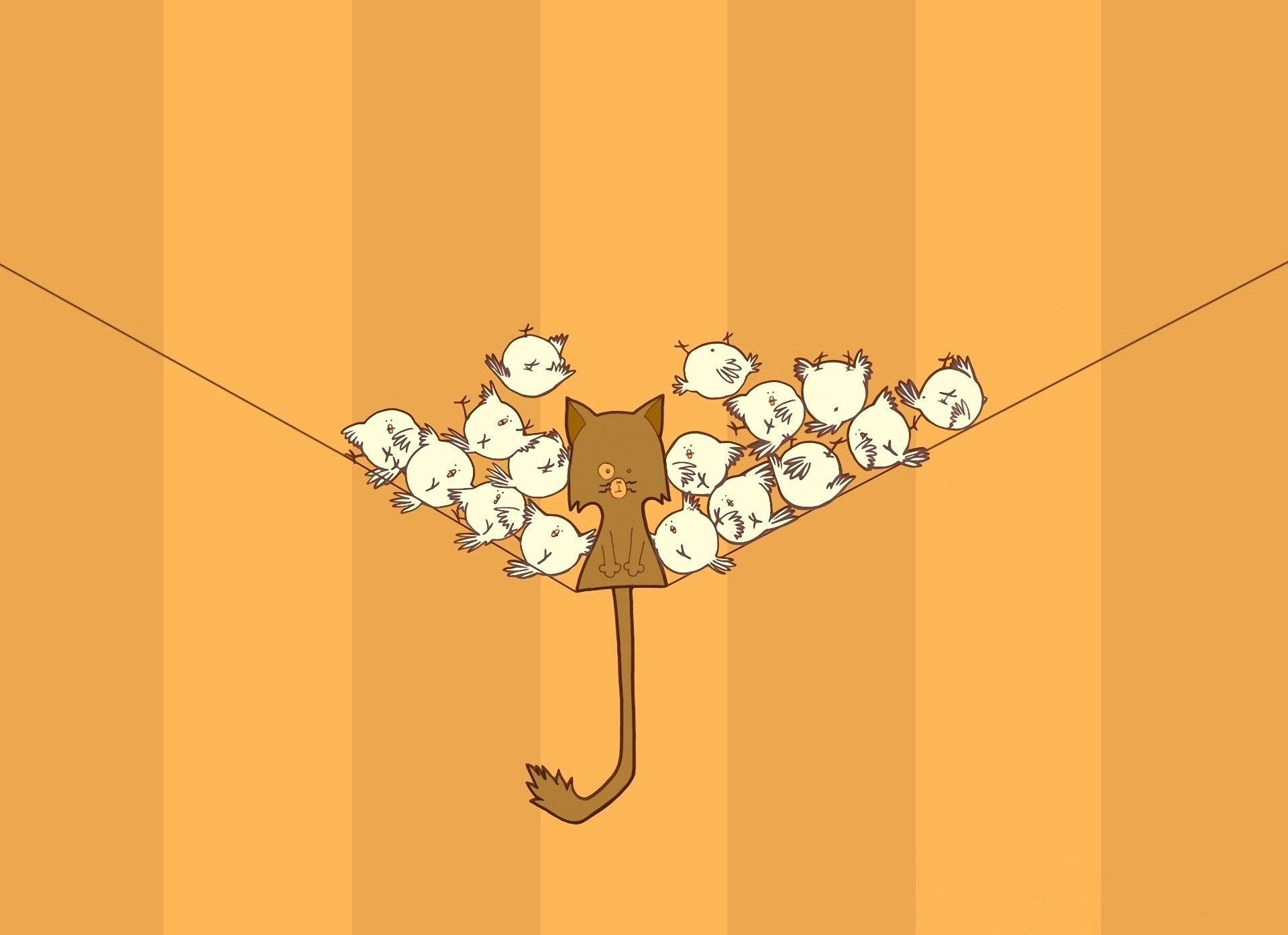 1920x1395 Cartoon Cat Desktop HD Wallpaper