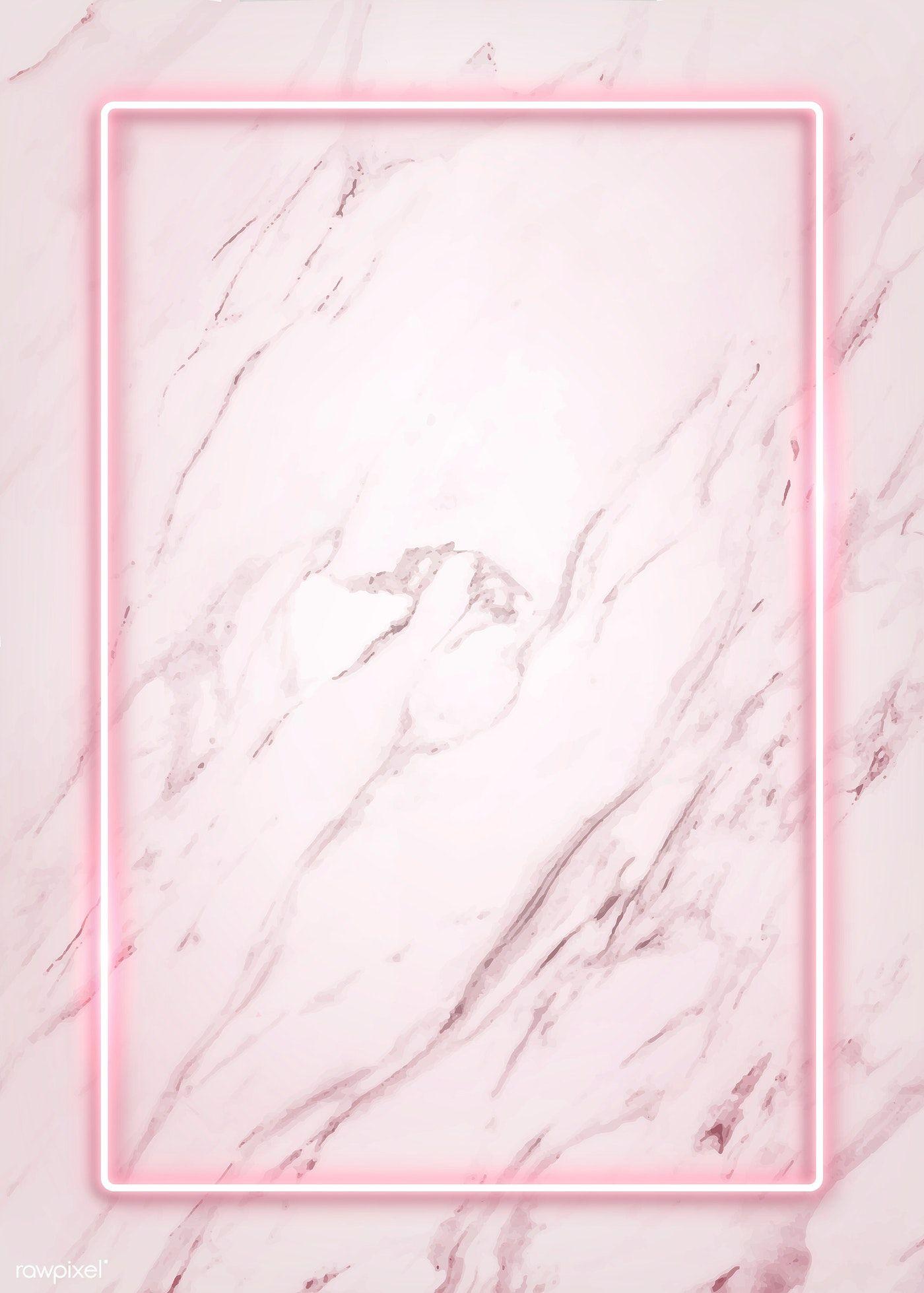 1400x1959 Download premium vector of Rectangle pink neon frame on a white marble