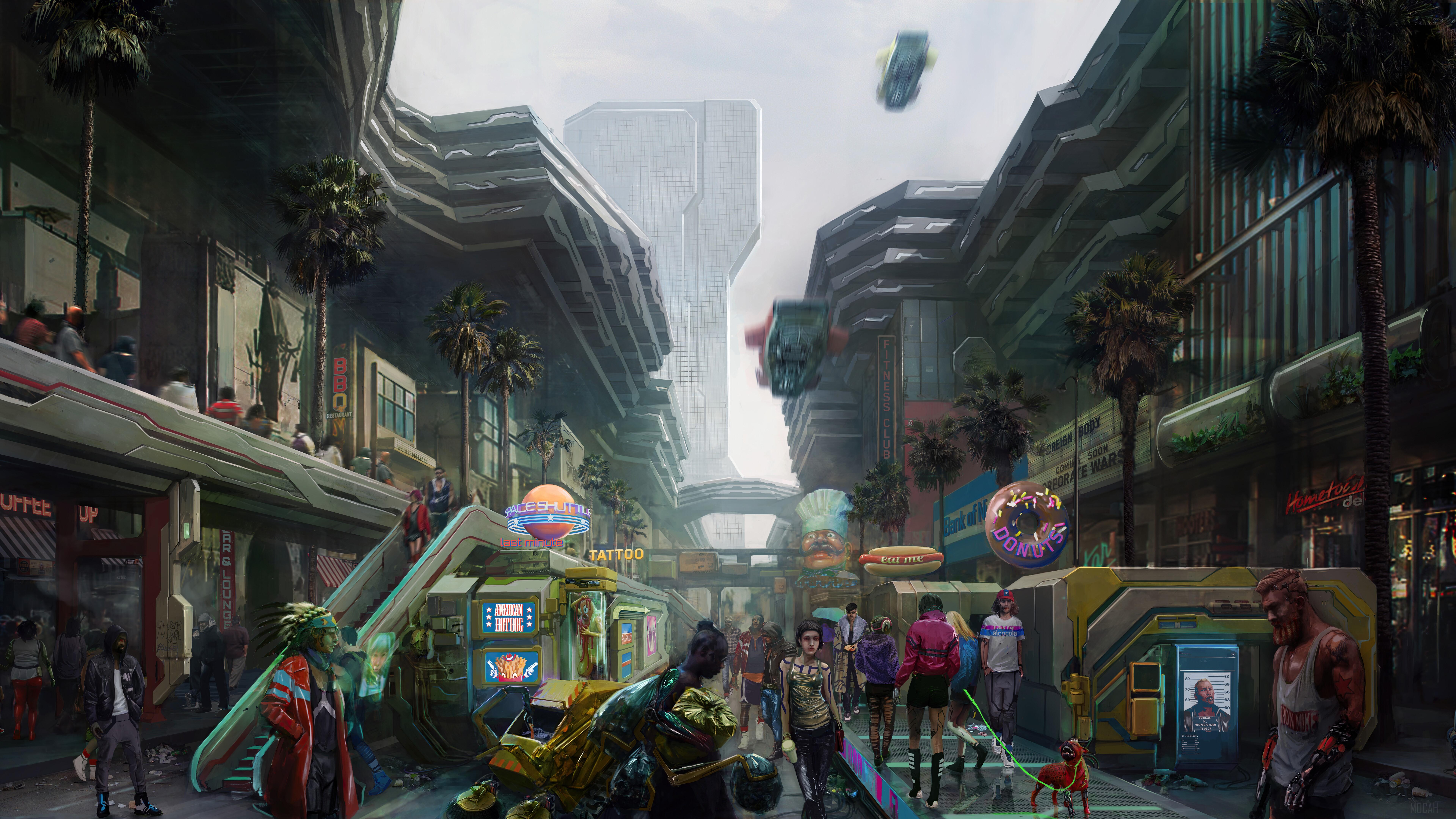 7680x4320 Cyberpunk Video Game, Sci Fi, City, Concept Art 4k Wallpaper. Mocah HD Wallpaper