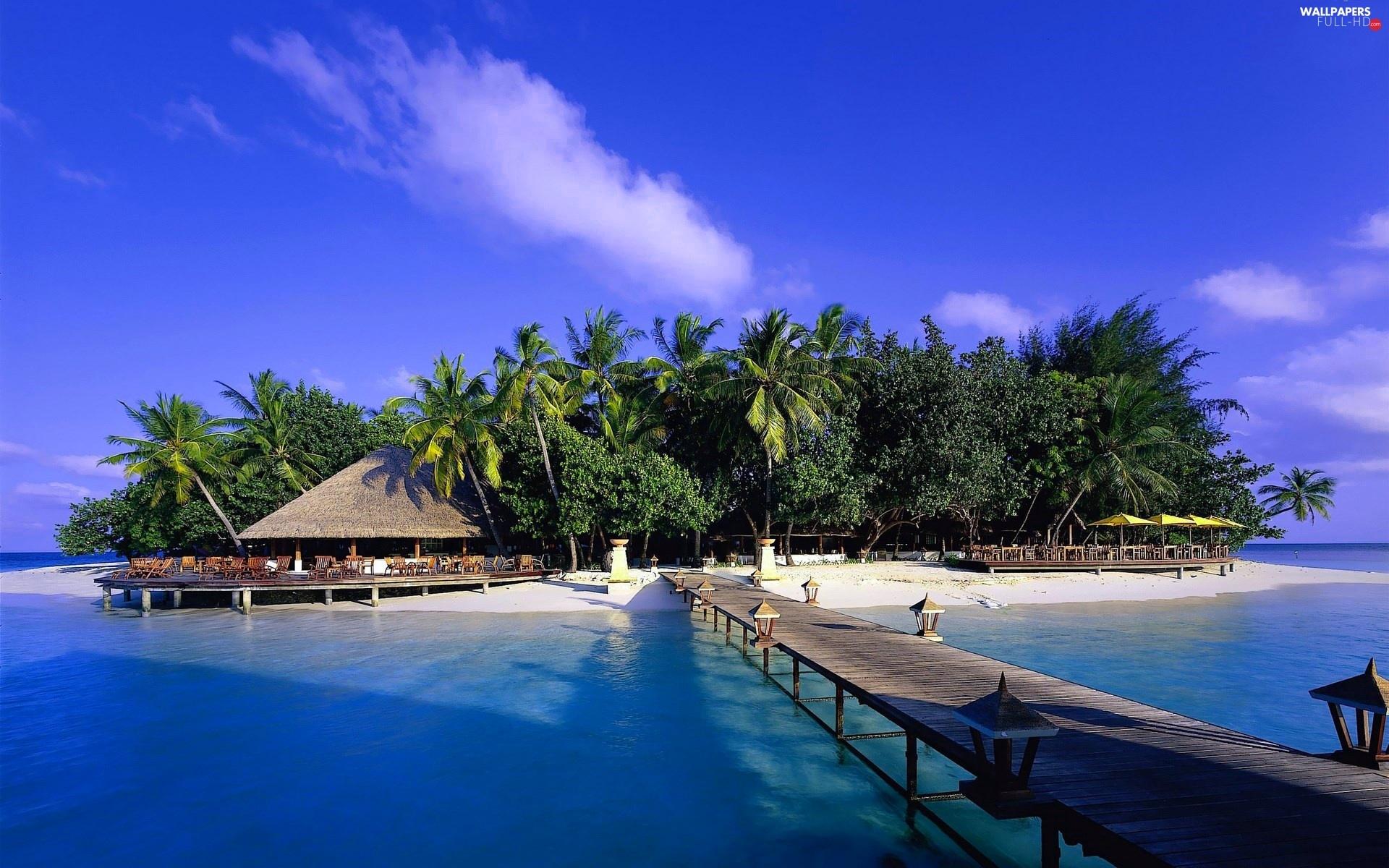 1920x1200 Maldives, Island, Ocean, pier HD Wallpaper: 1920x1200