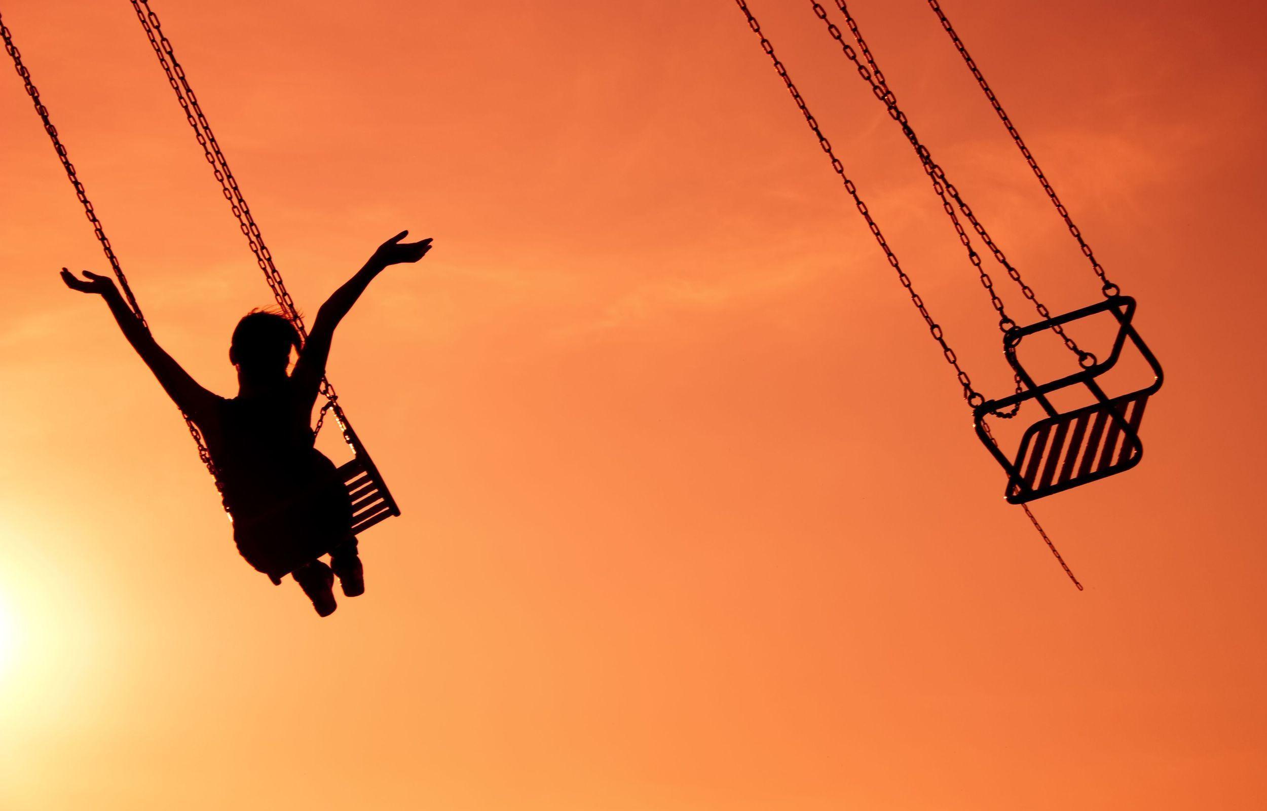 2500x1600 #Happy Mood, #Alone, #Sunset, #Happy Woman, #Swing. Mocah HD Wallpaper