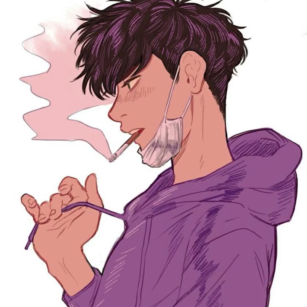 1280x1280 Cool wallpaper aesthetic anime art anime guy anime boy smoking hoodie • Wallpaper For You HD Wallpaper For Desktop & Mobile
