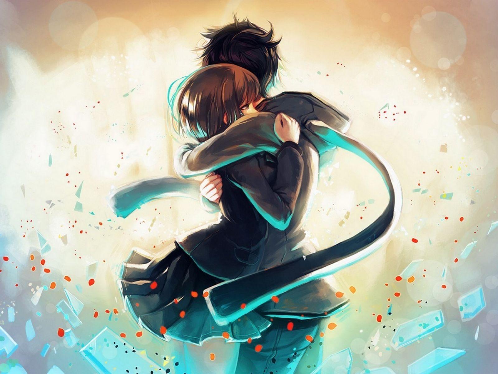 1600x1200 Anime Girl Boy Hug Love Art Wallpaper Wallpaper. All is Wall