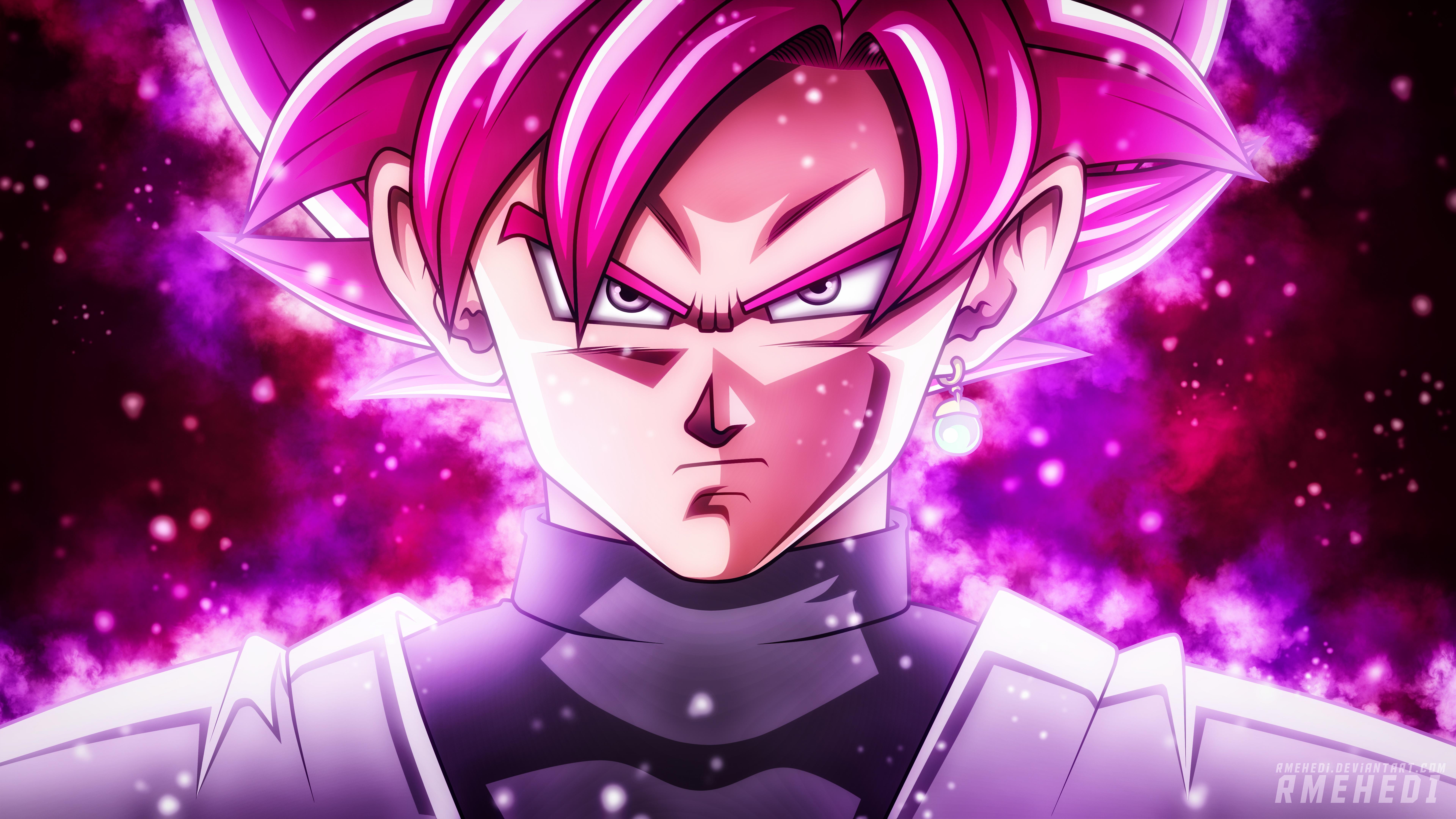 7680x4320 Black Goku Rose Wallpaper