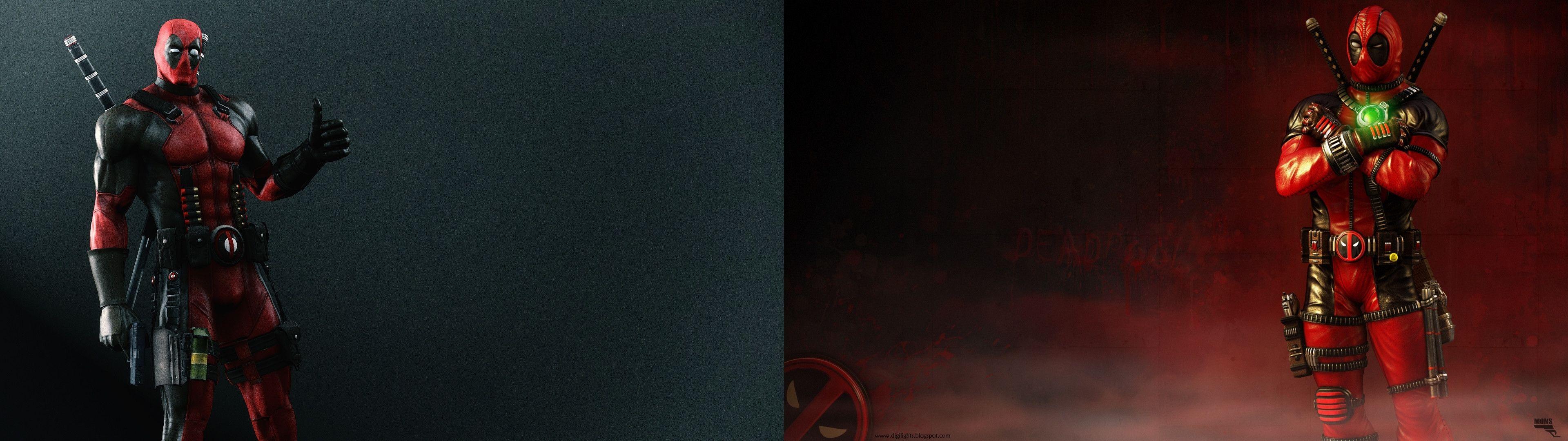 3840x1080 Top Deadpool Dual Monitor Wallpaper FULL HD 1080p For PC Background