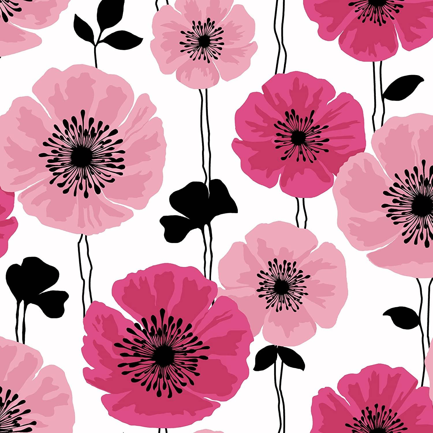 1500x1500 Brewster 2532 20489 Darcy Modern Floral Wallpaper, Magenta