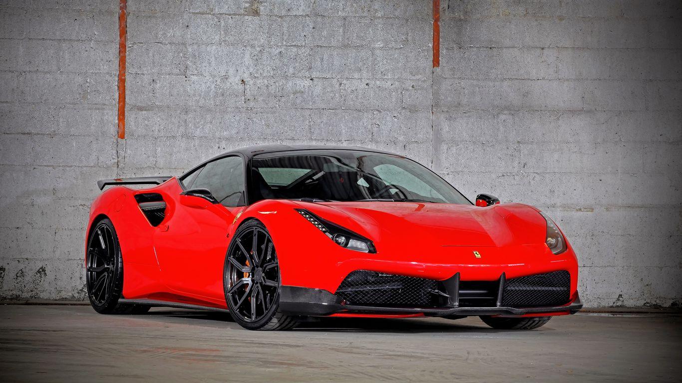 1366x768 Download wallpaper 1366x768 ferrari, gtb, red, side view tablet, laptop HD background