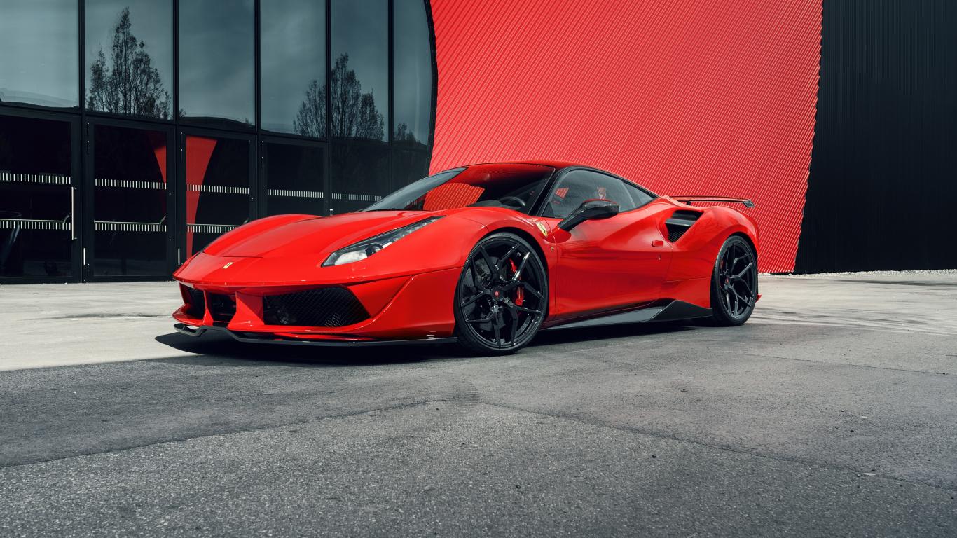 1366x768 Download Red, supercar, Ferrari 488 GTB wallpaper, 1366x Tablet, laptop