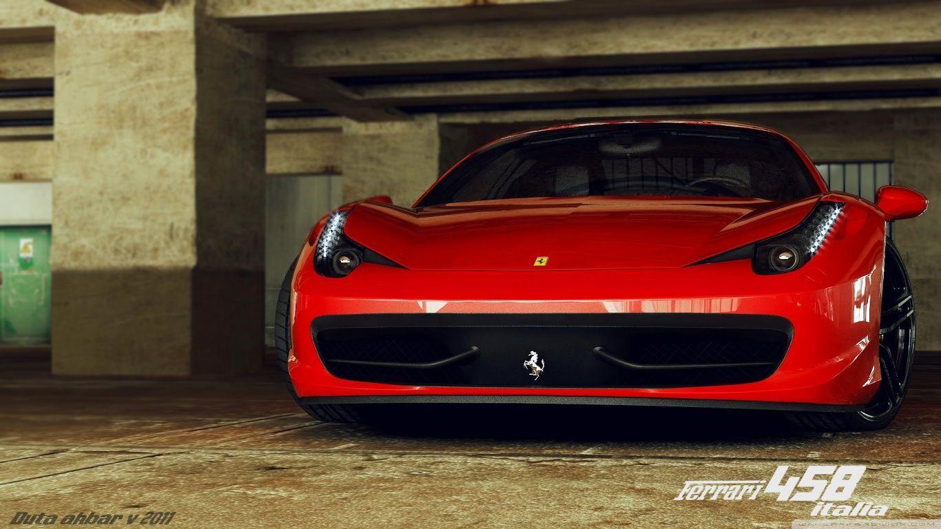 1366x768 Ferrari 458 Italia 3D Max HD desktop wallpaper : High Definition