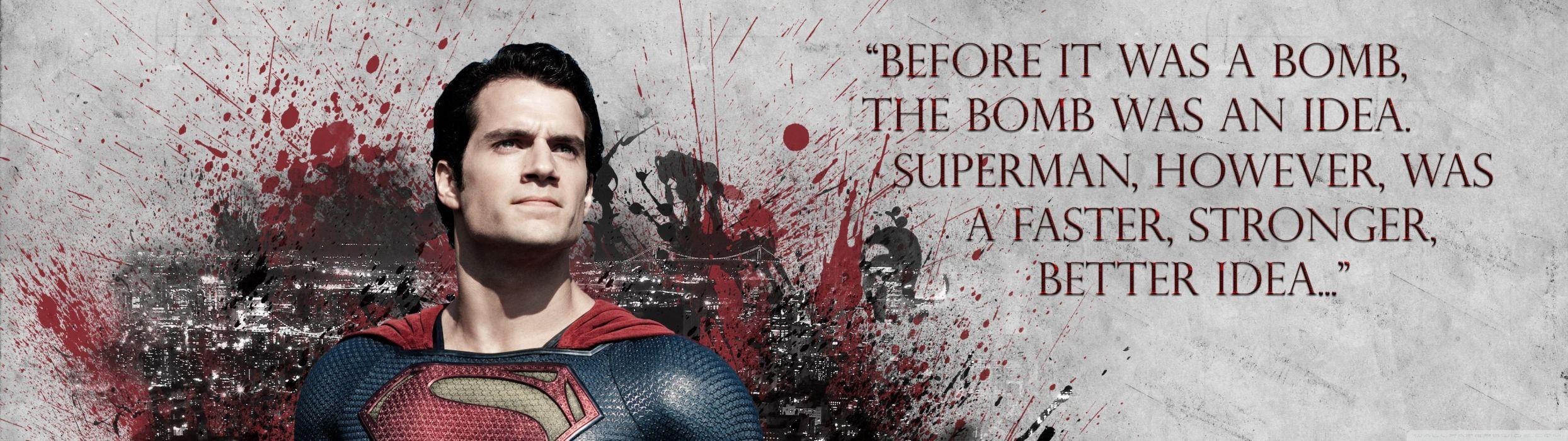 2489x700 Dual monitor screen superman quote citation hero hA wallpaper