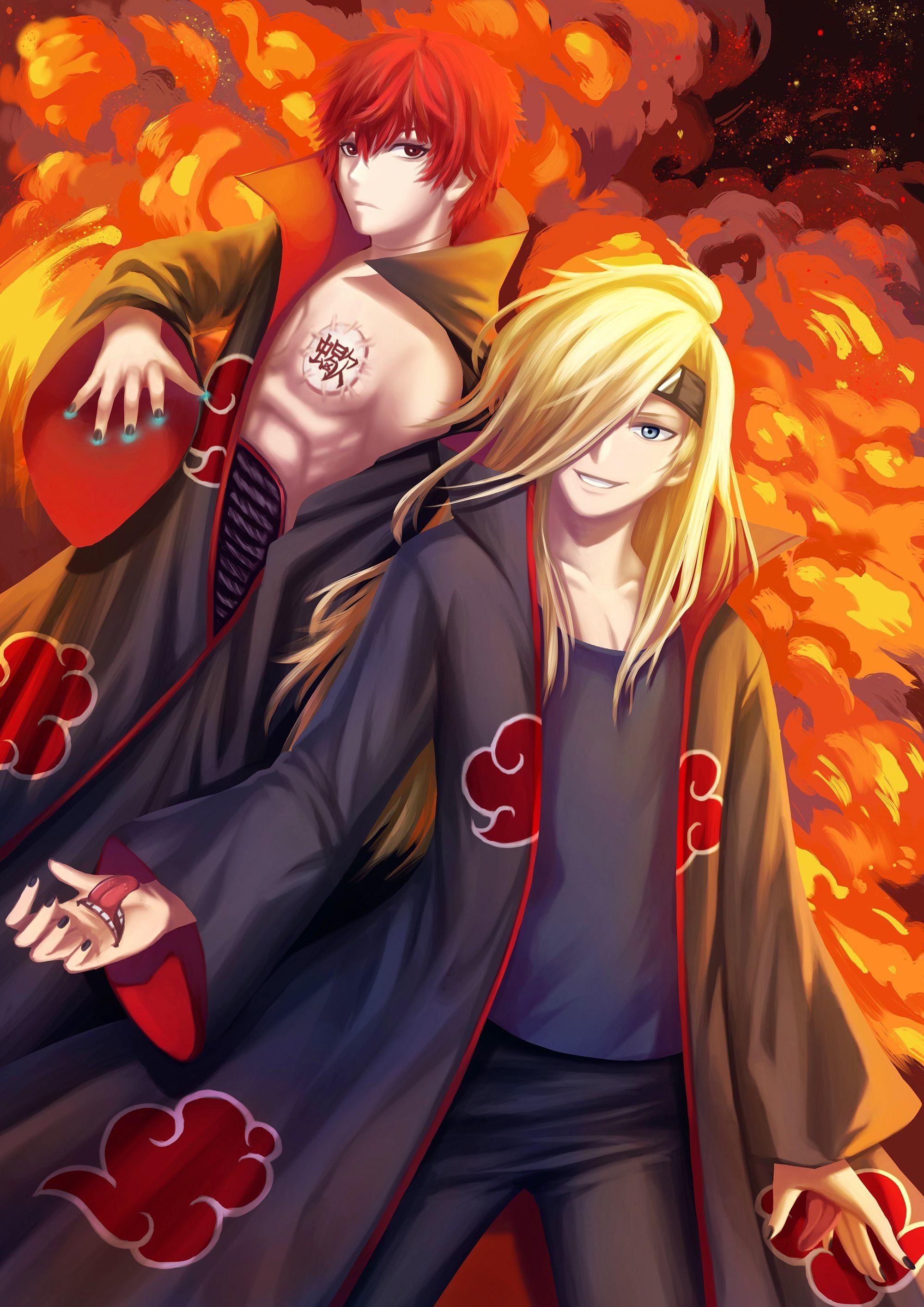 2000x2828 Deidara Sasori
