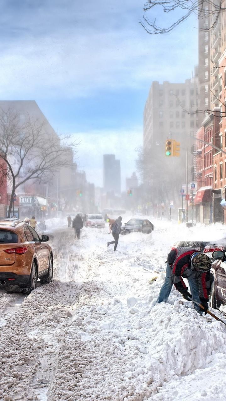 720x1280 New York Snow Wallpaper iPhone