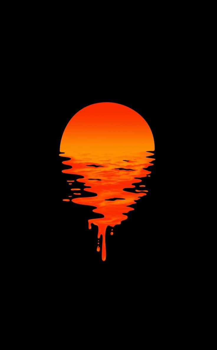 736x1188 Lake, sunset, orange, minimal, dark wallpaper. Dark phone wallpaper, Dark background wallpaper, HD dark wallpaper