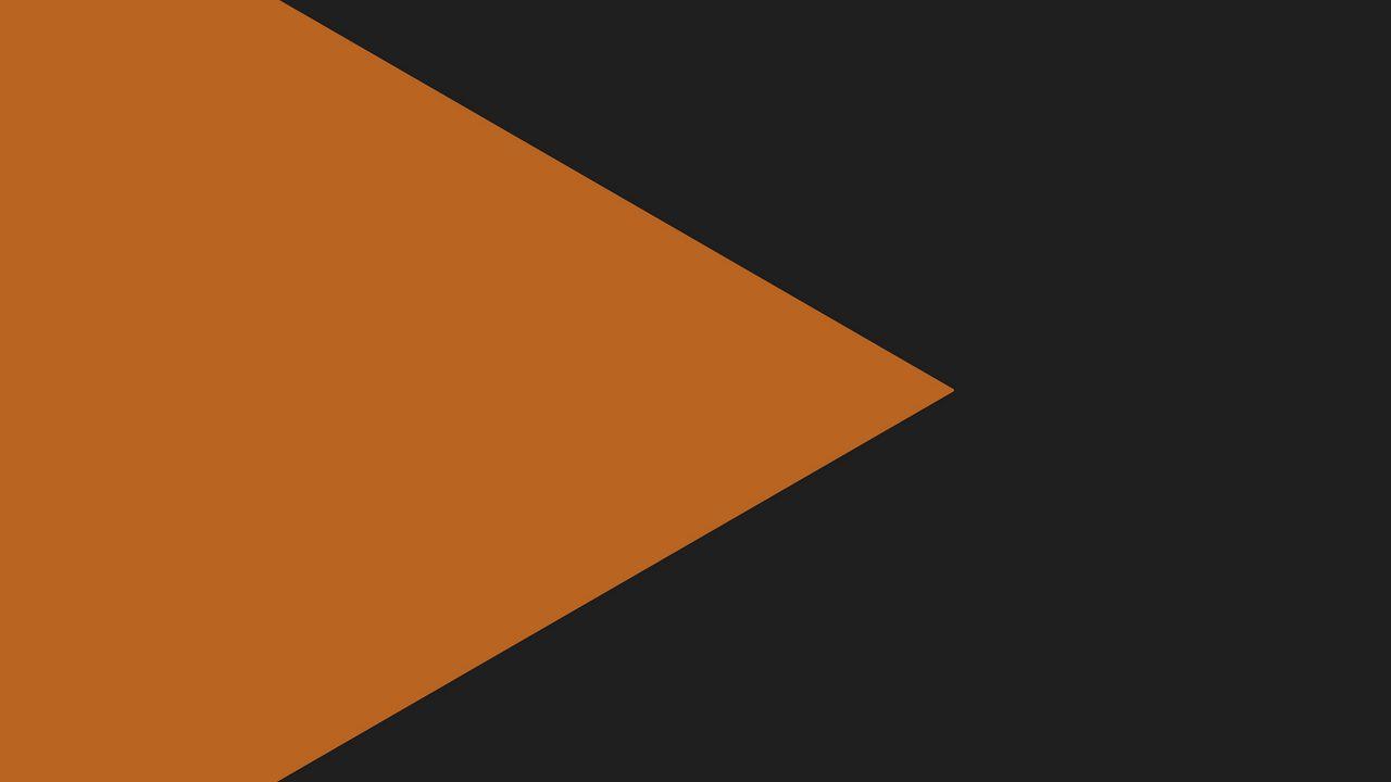 1280x720 Wallpaper triangles, geometry, minimalism, shapes, orange, black hd, picture, image