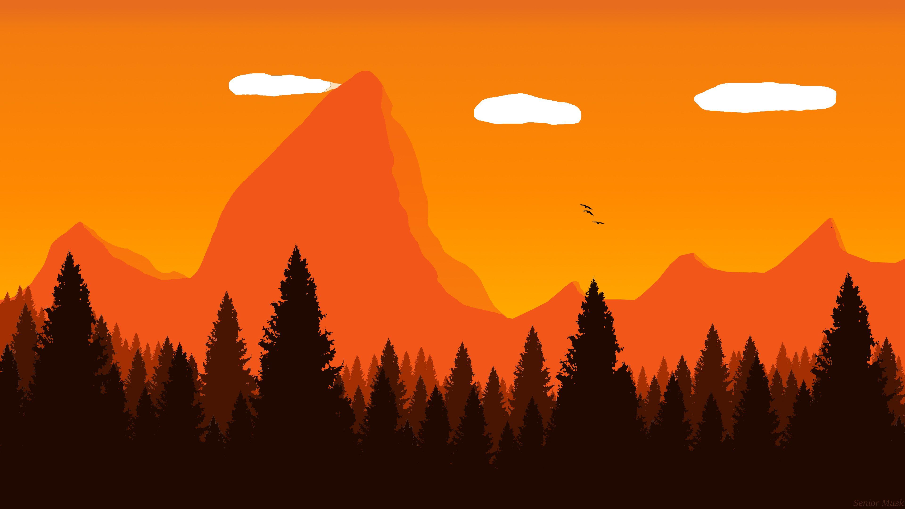 3840x2160 Minimal Orange 4k Wallpaper