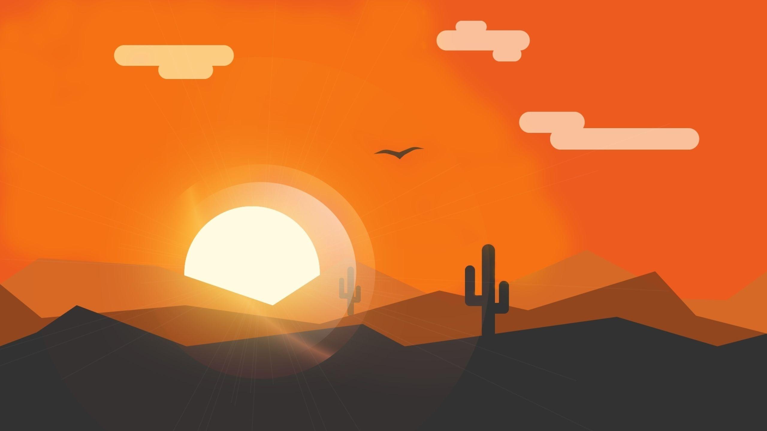 2560x1440 Minimal Orange 4k Wallpaper
