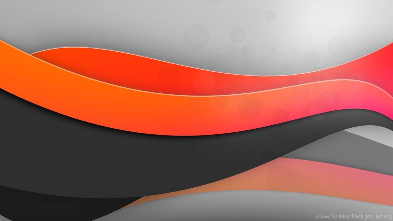 1366x768 Black orange background minimal waves HD desktop in high quality. Desktop Background