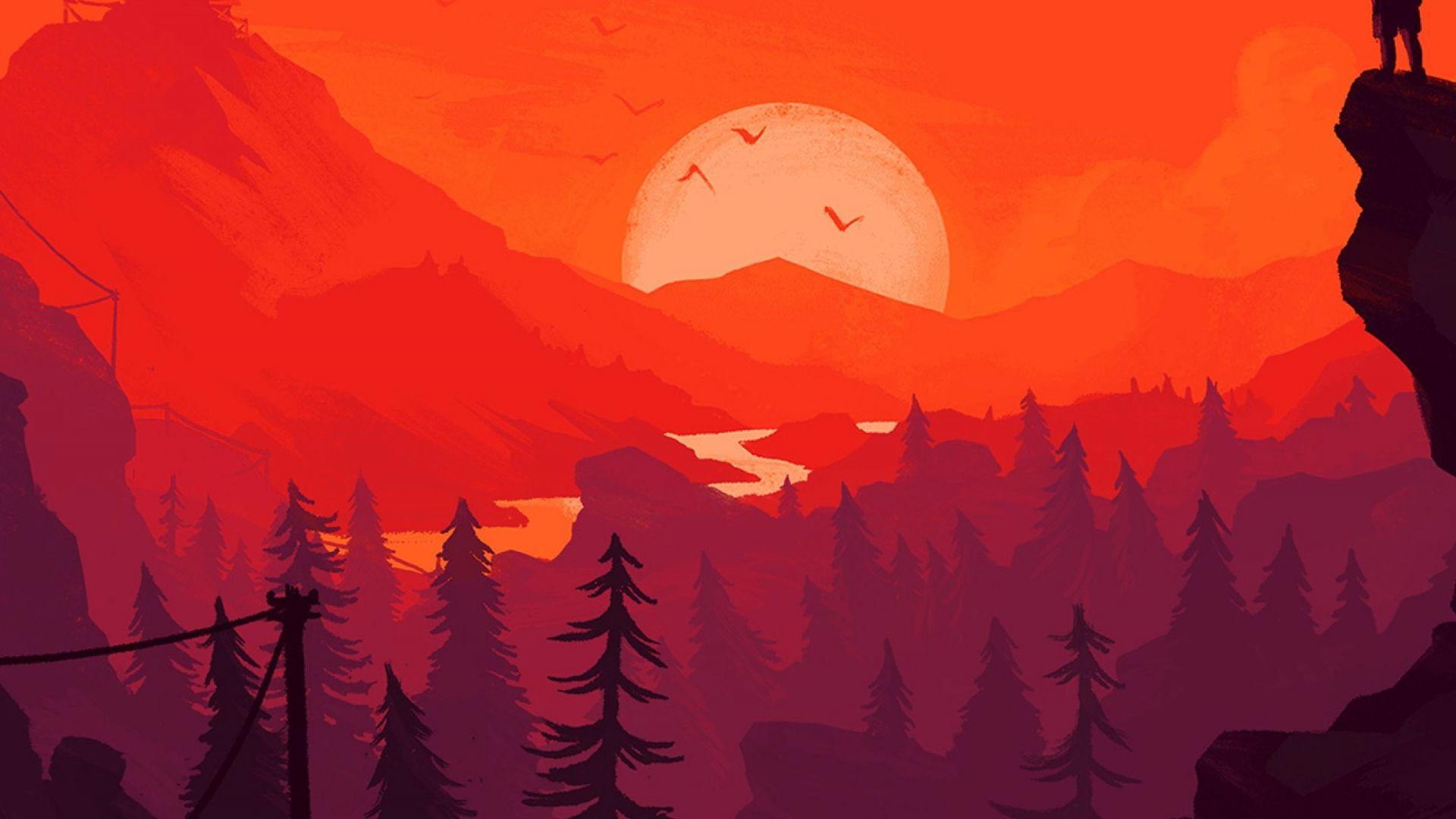1920x1080 Orange Aesthetic PC Wallpaper