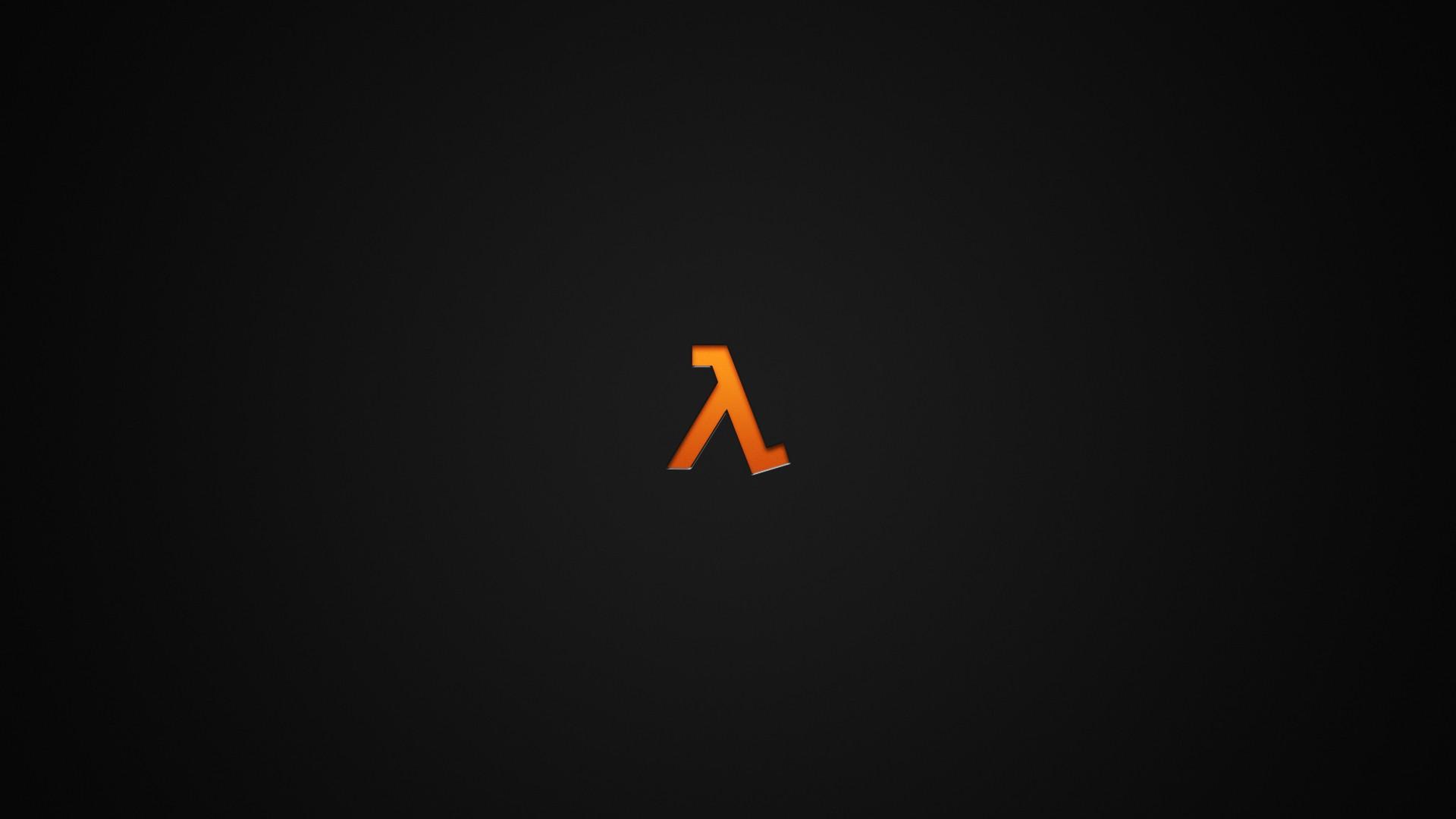 1920x1080 Lambda, Orange, Minimalism, Half Life, Dark Wallpaper