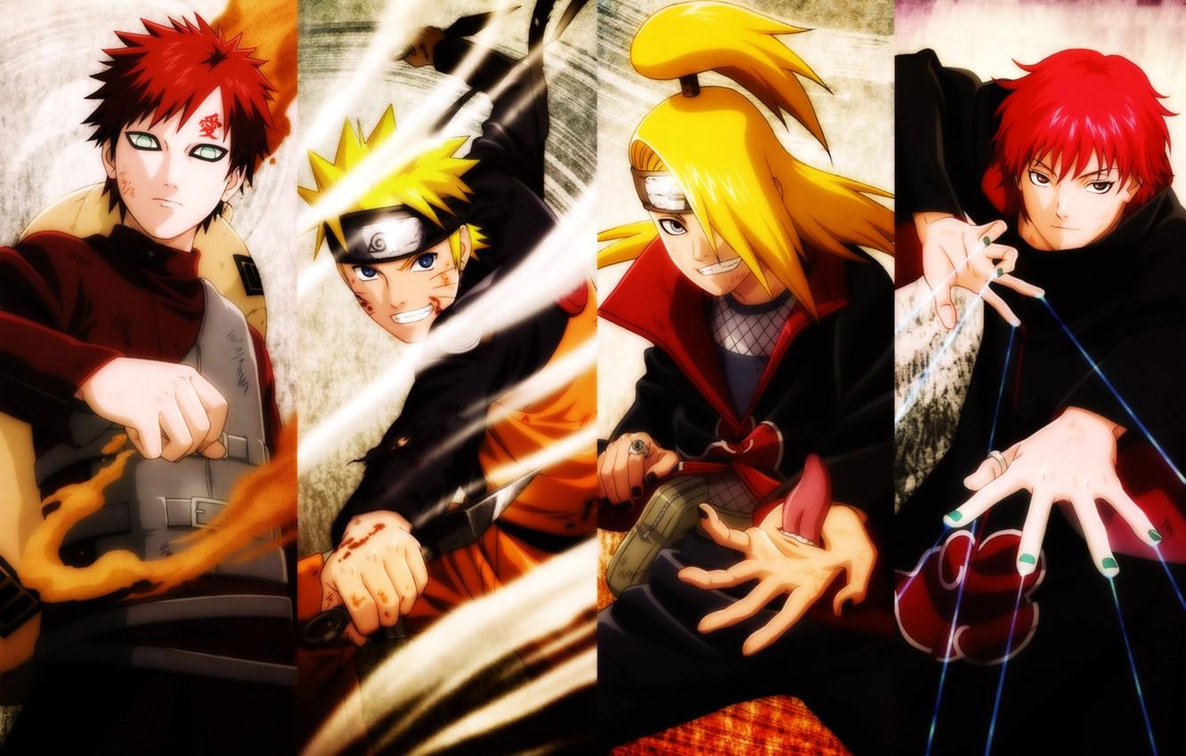 1332x850 Wallpaper Anime, Naruto, Gaara, Deidara, Sasori image for desktop, section прочее