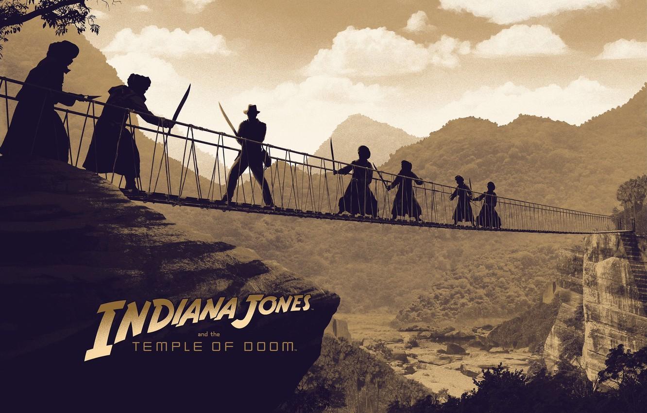 1332x850 Wallpaper Sunset, The sun, Bridge, Movie, Fantasy, Indiana Jones, Art, Art, The film, Fiction, Scene, Indiana Jones and the Temple of Doom, Character, Film, Characters, Indiana Jones image for desktop, section фильмы