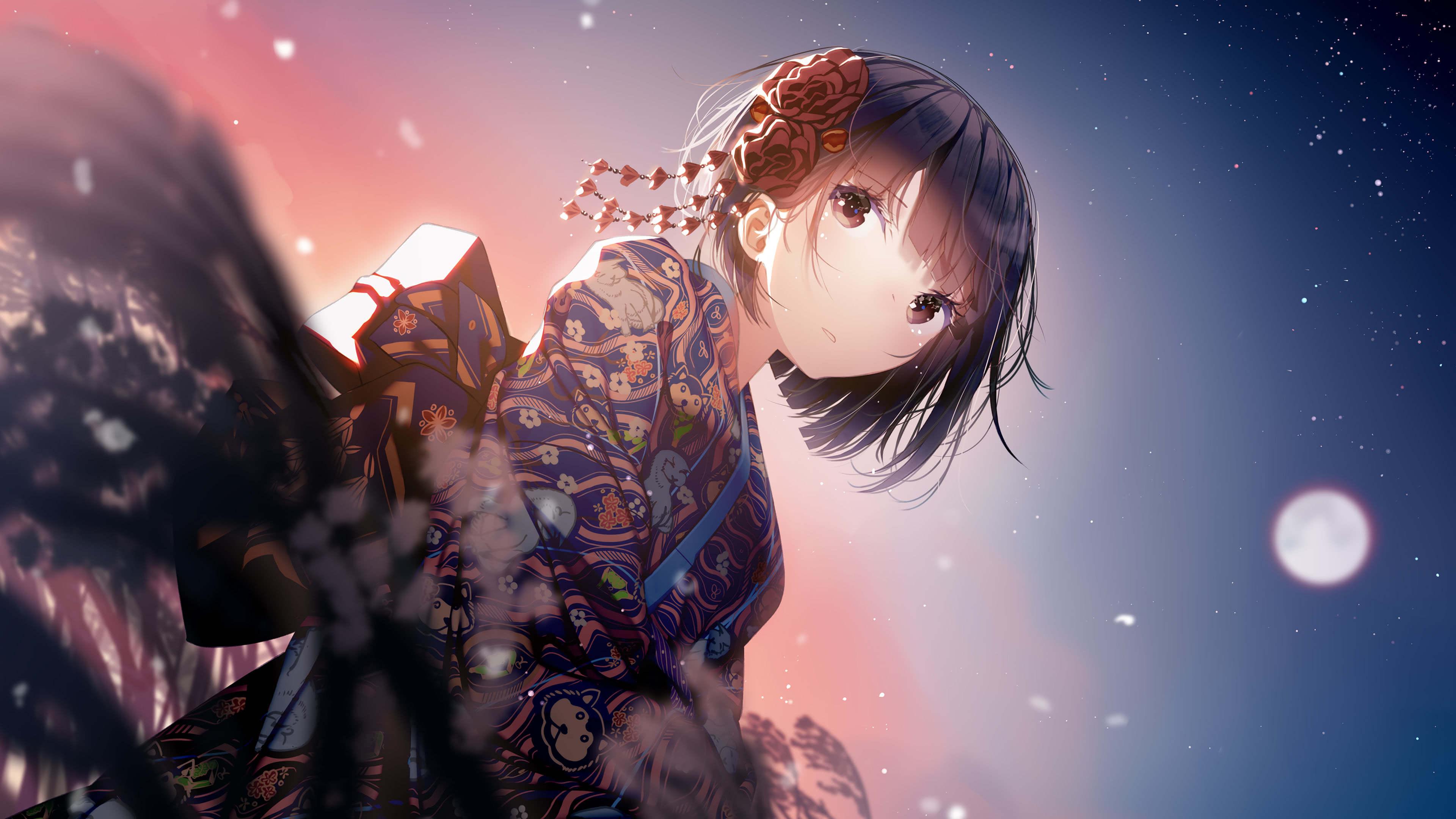 3840x2160 Anime Girl Kimono Uhd 4k Wallpaper