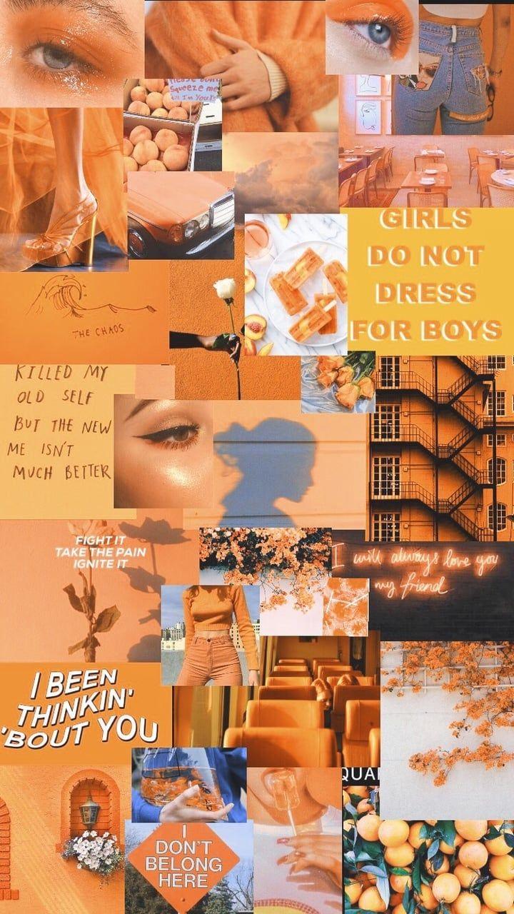 720x1280 orange. Orange wallpaper, Retro wallpaper, Aesthetic pastel wallpaper