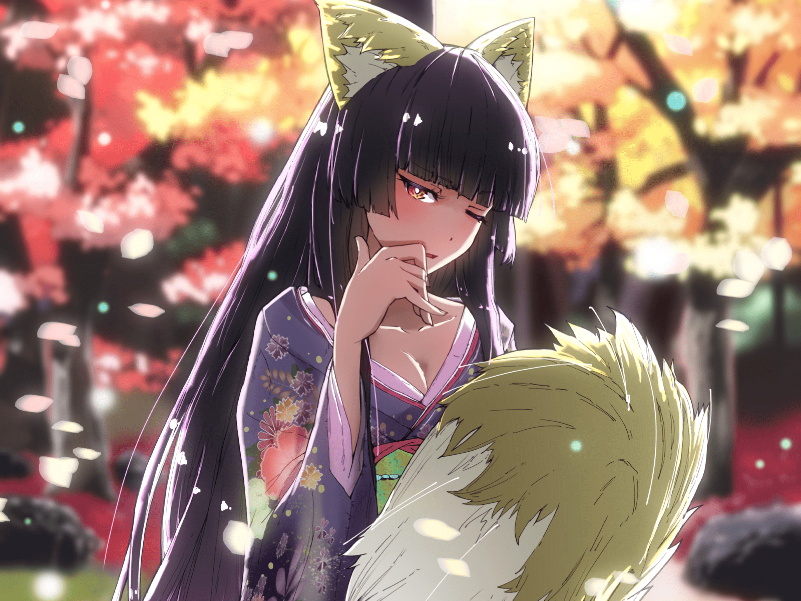 1600x1200 Anime Girl Kimono And Weapon Wallpaper