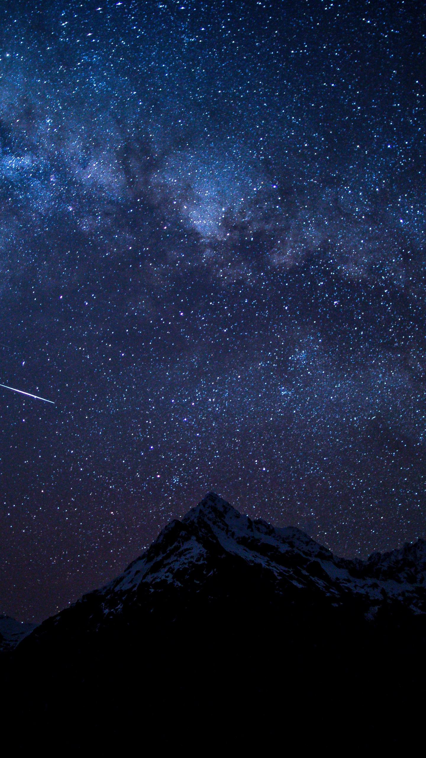 1440x2560 Starry Sky, Night, Mountains, Nature, Wallpaper 9 Night Sky