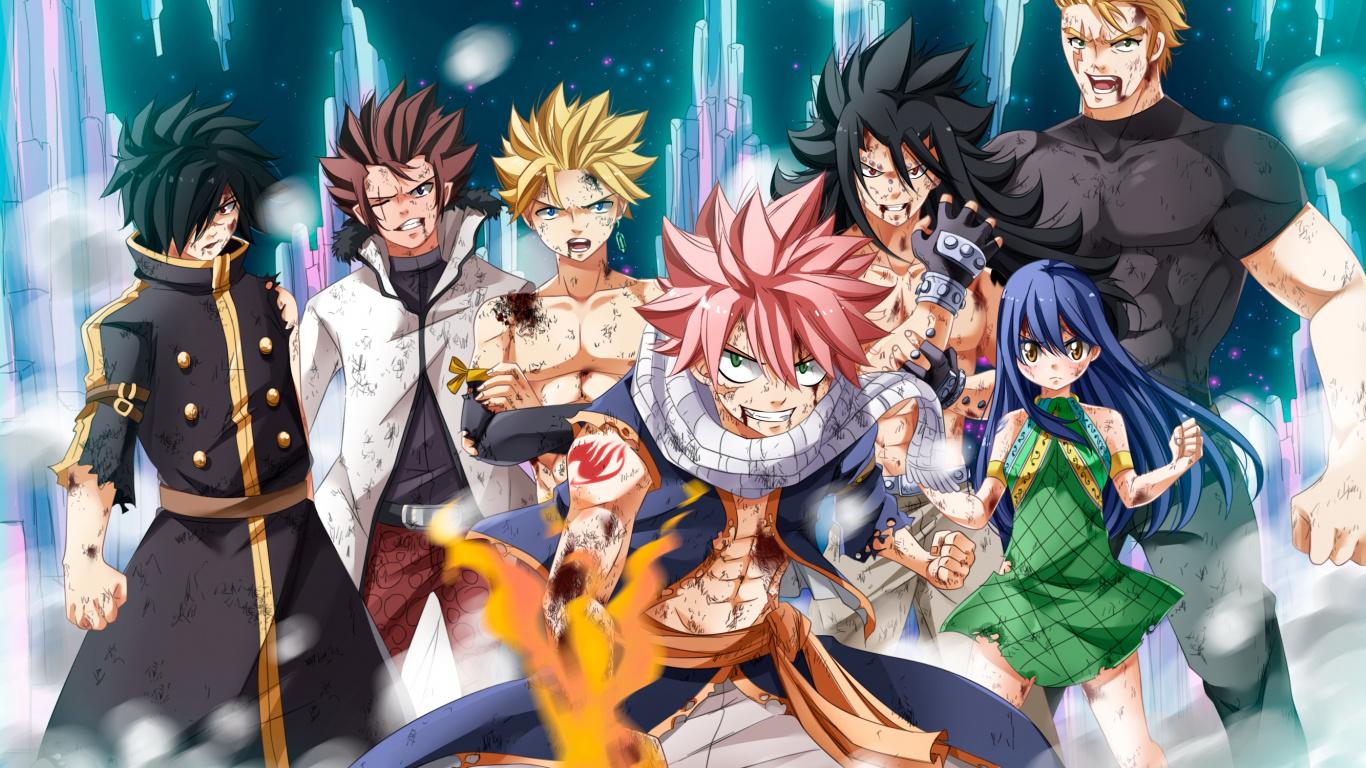 1366x768 Download Anime, lead characters, Fairy Tail wallpaper, 1366x Tablet, laptop
