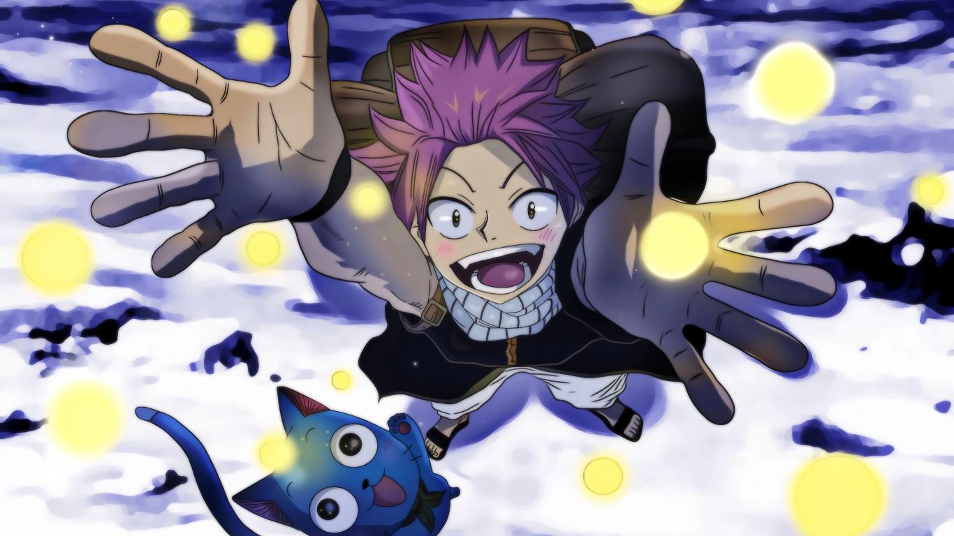 1366x768 Download Natsu Dragneel, Fairy Tail, anime boy, artwork wallpaper, 1366x Tablet, laptop