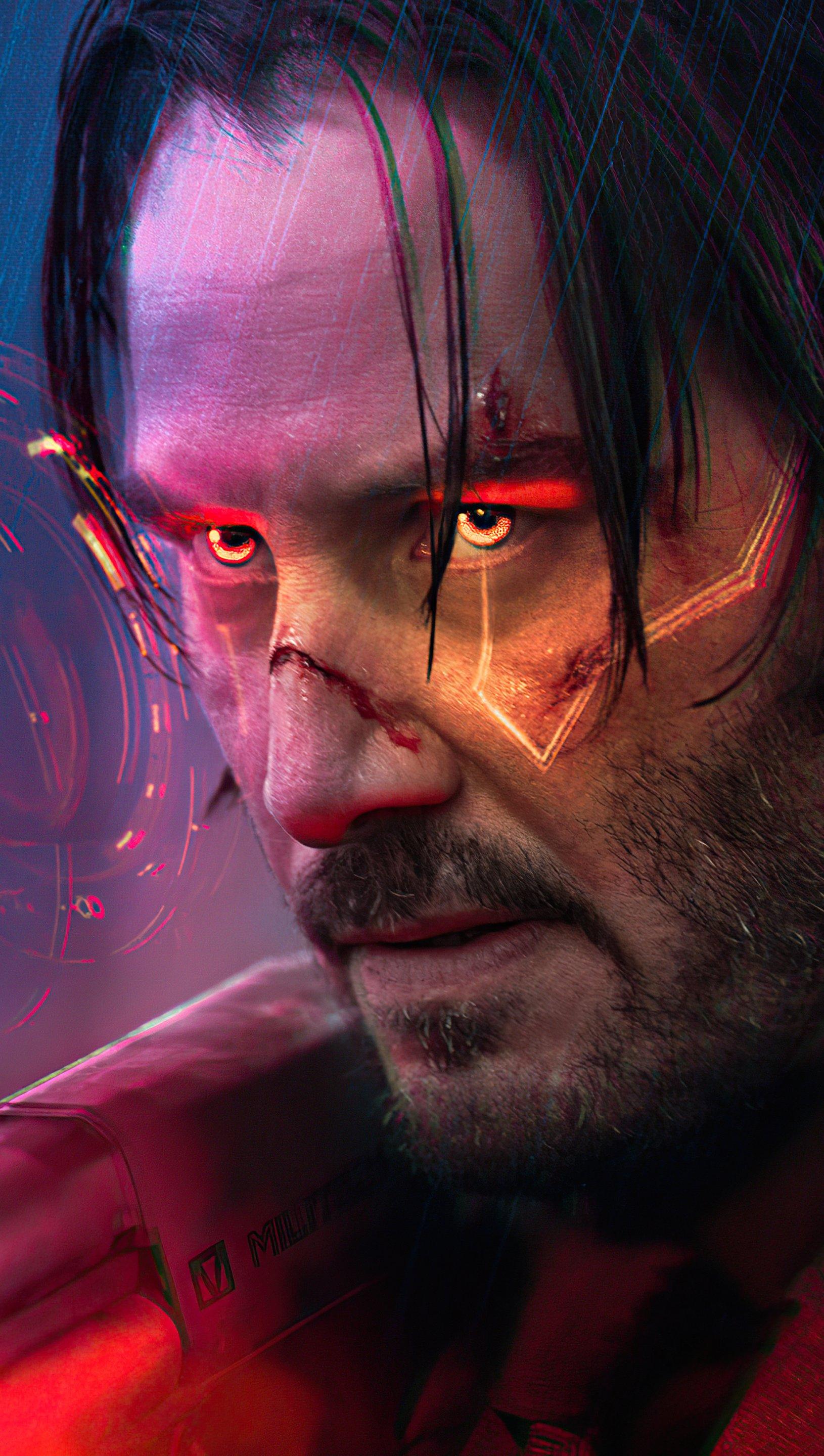 1630x2880 John Wick Cyberpunk 2077 Wallpaper 5k Ultra HD