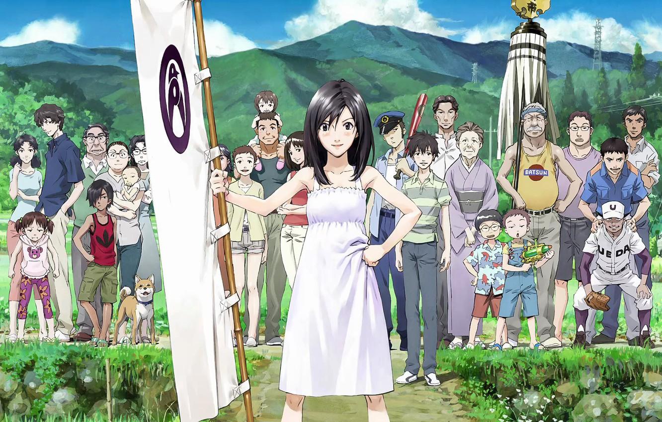 1332x850 Wallpaper girl, anime, japanese, vegetation, bishojo, Summer Wars image for desktop, section сёдзё