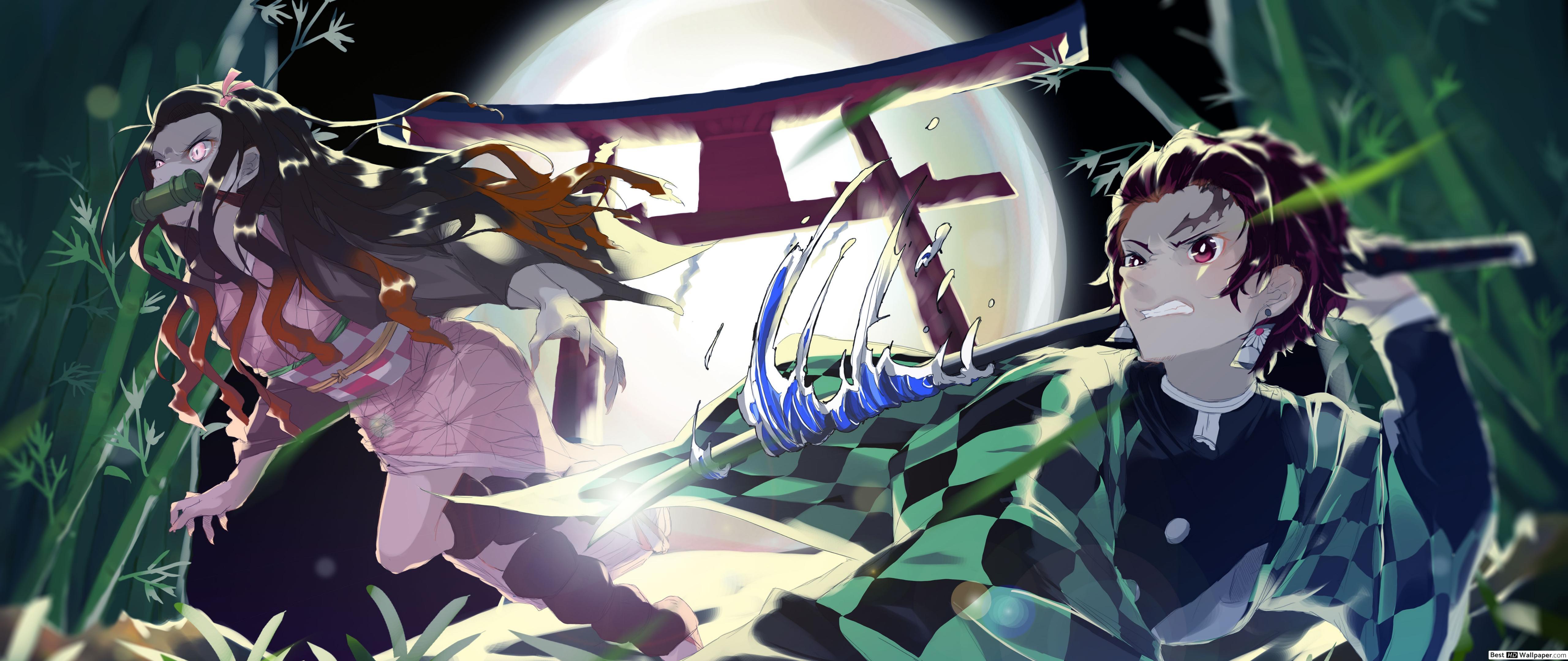 5120x2160 Nezuko Kamado Kamado Slayer Kimetsu No Yaiba HD wallpaper download
