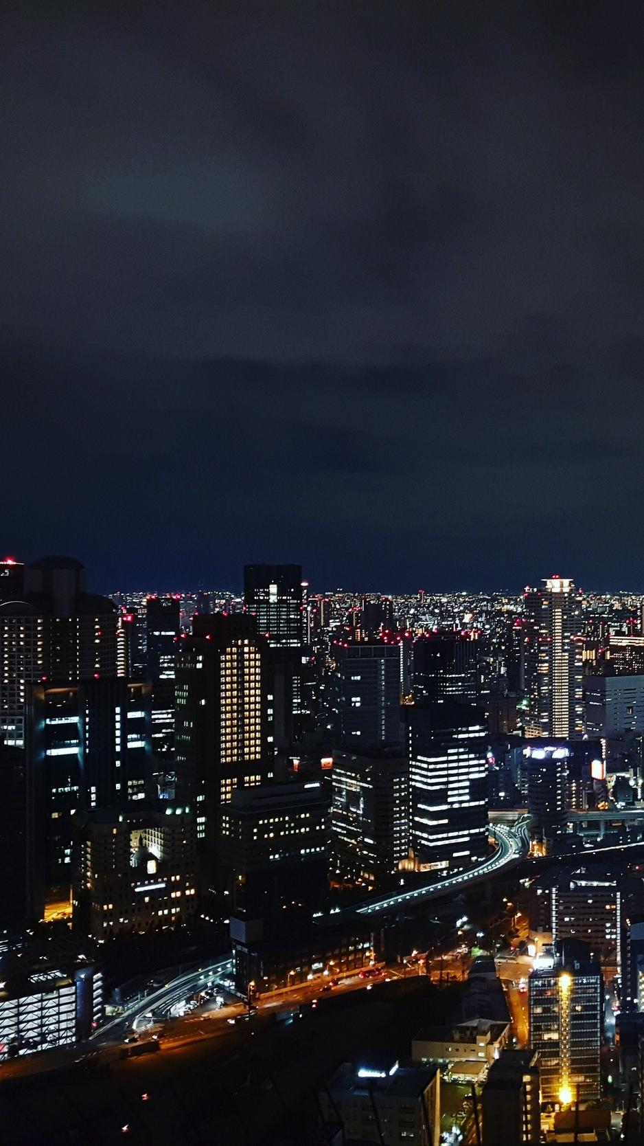 938x1668 Night City Buildings Lights Wallpaper