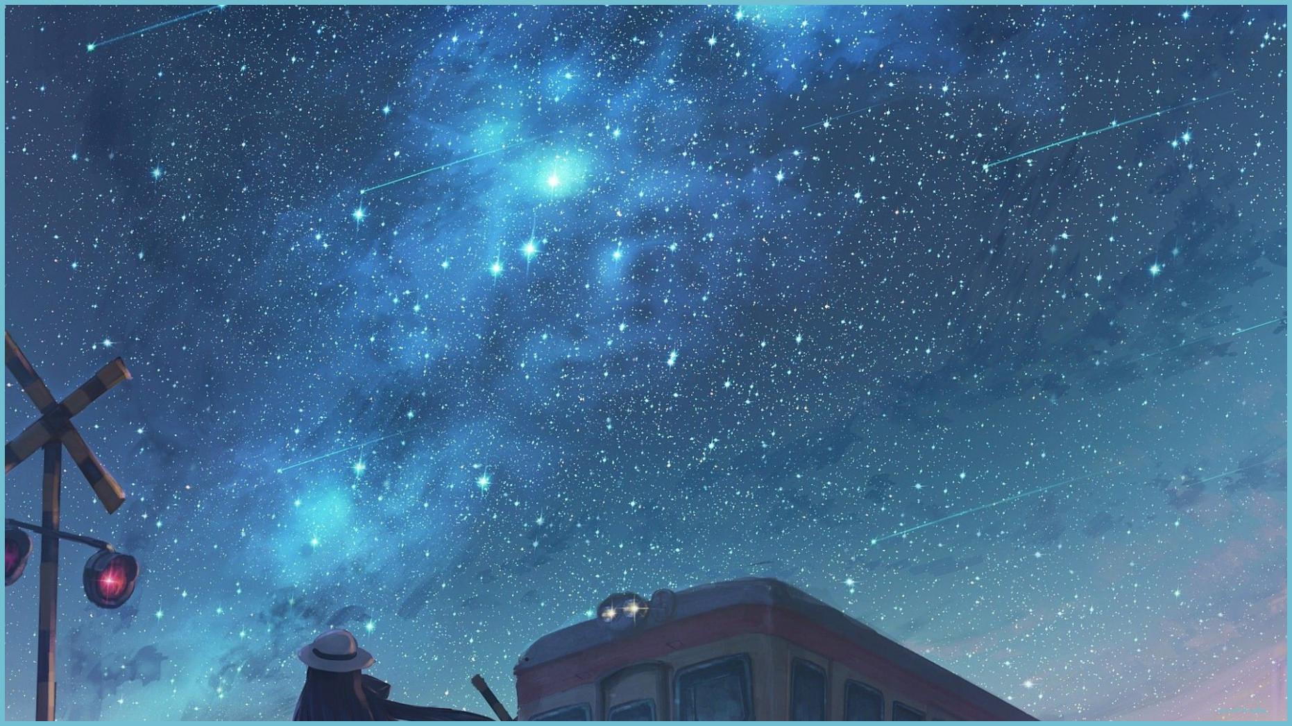 Anime Night Sky Moon Wallpapers - Top Free Anime Night Sky Moon ...