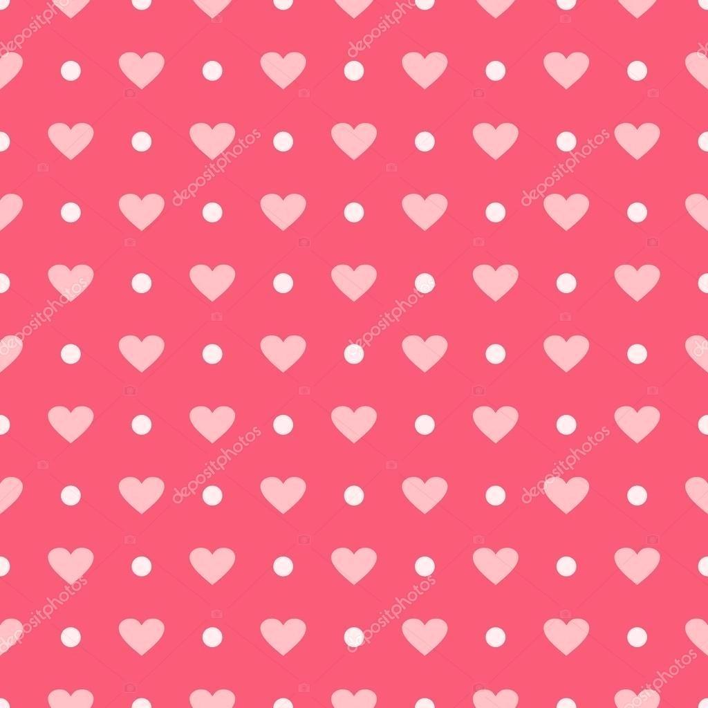 1024x1024 Pink Dot Wallpaper Vector Background With Hearts And Polka Dots Cute