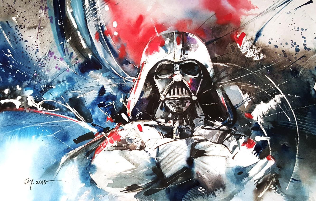 1332x850 Wallpaper pose, paint, figure, hands, helmet, star wars, darth vader image for desktop, section абстракции