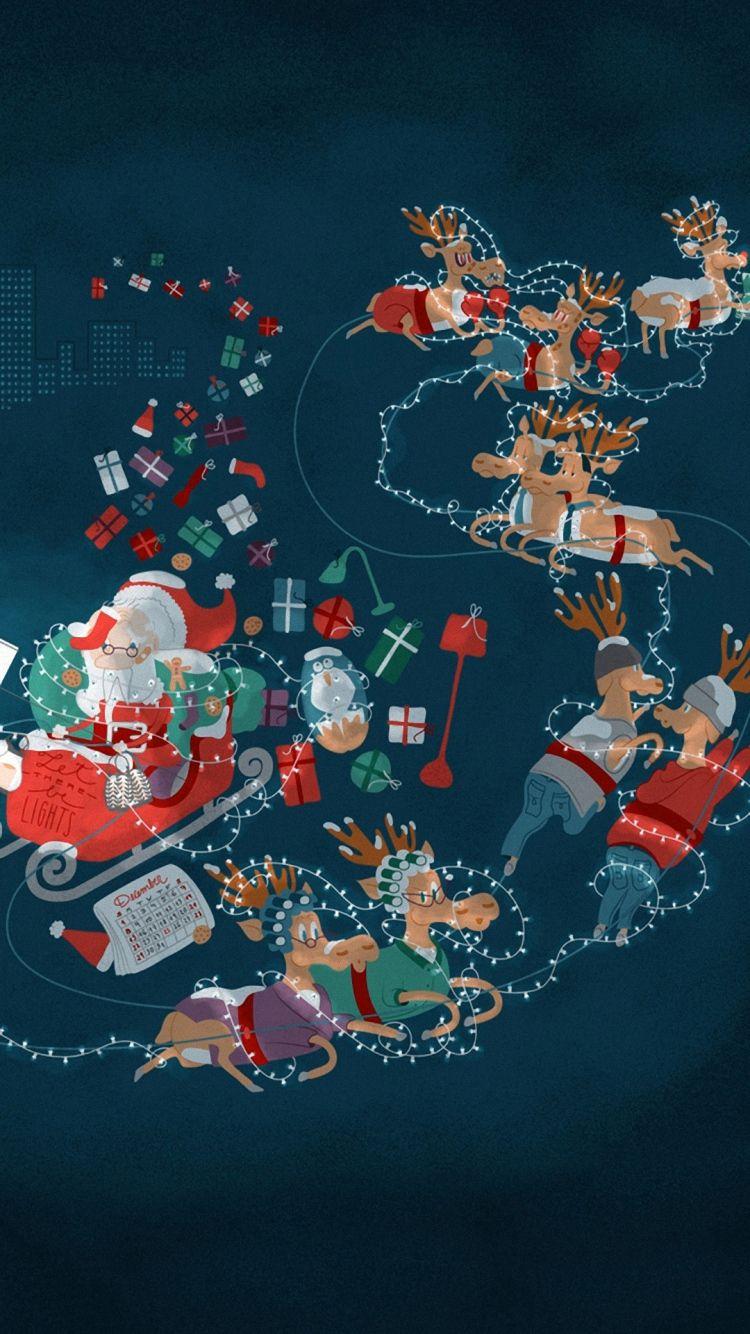 750x1334 HD Xmas Deer iPhone 6 Wallpaper Download Free 750x1334 iPhone 6