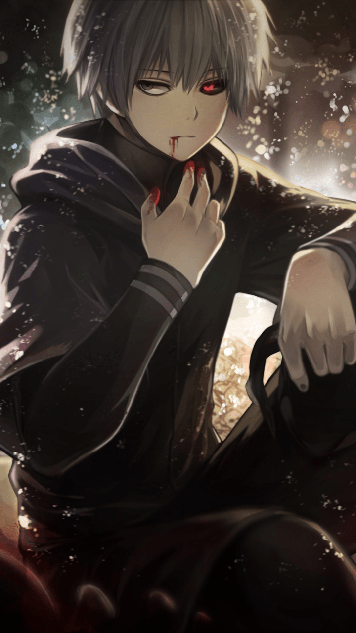 Download wallpaper 240x320 tokyo ghoul, dark, anime boy, artwork, old mobile,  cell phone, smartphone, 240x320 hd image background, 18584