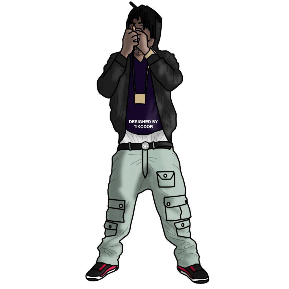 1000x1000 Chief Keef Cartoon Wallpaper